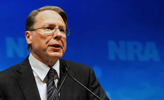 National Rifle Association CEO Wayne LaPierre addresses the NRA Leadership Forum on April 13, 2012, in St. Louis Photo by Karen Bleier/AFP/Getty Images.